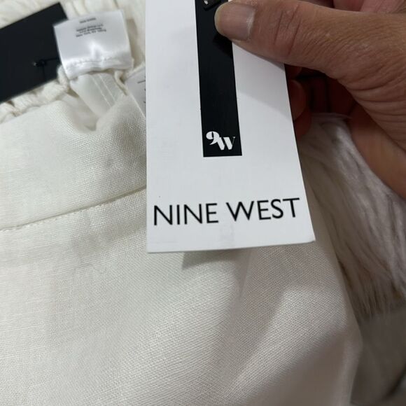 NINE WEST PANTS WIDE LEG MATERIAL LINEN AND VISCOSE NWT  SIZE L - Picture 9 of 11